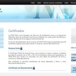 Página web de la FNMT para tramitar los certificados digitales