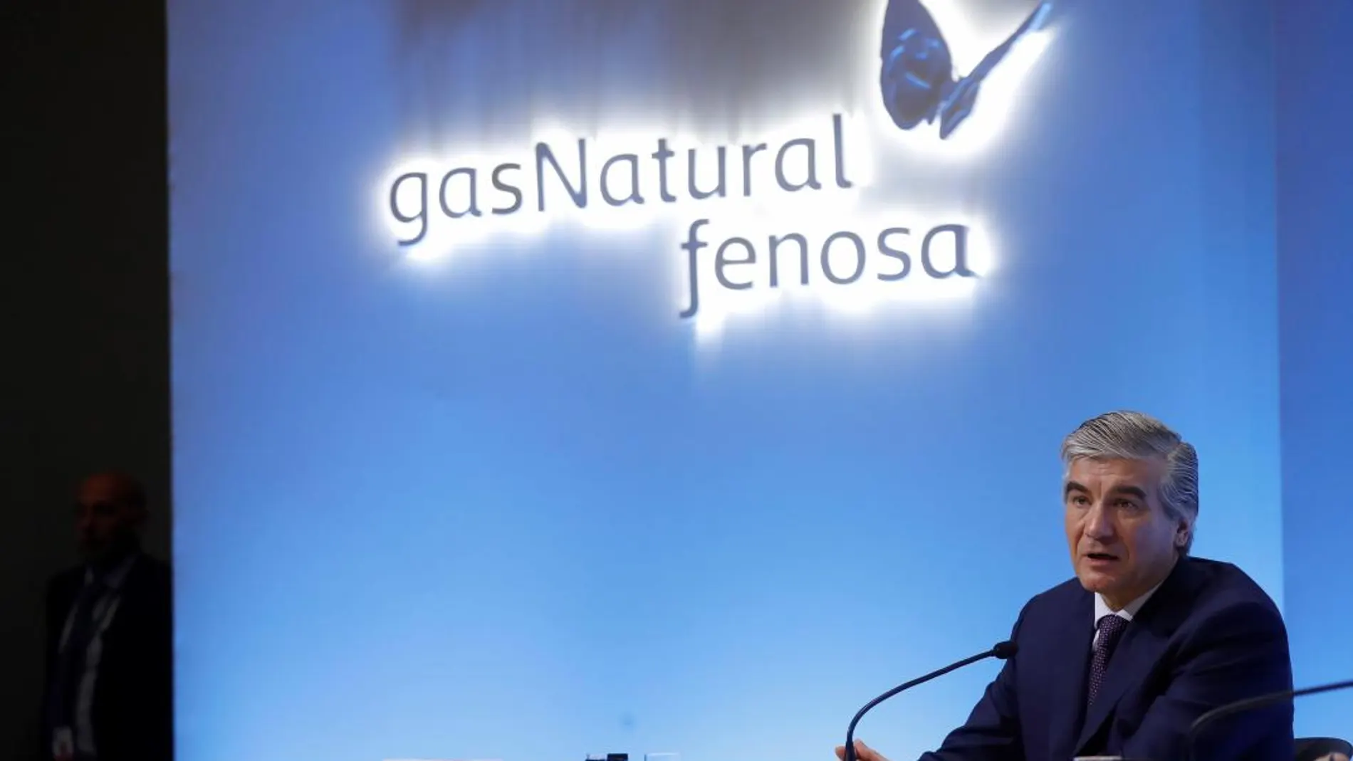 El presidente de Gas Natural Fenosa, Francisco Reynés, durante su intervención previa a la Junta General de Accionistas de la compañía/Efe