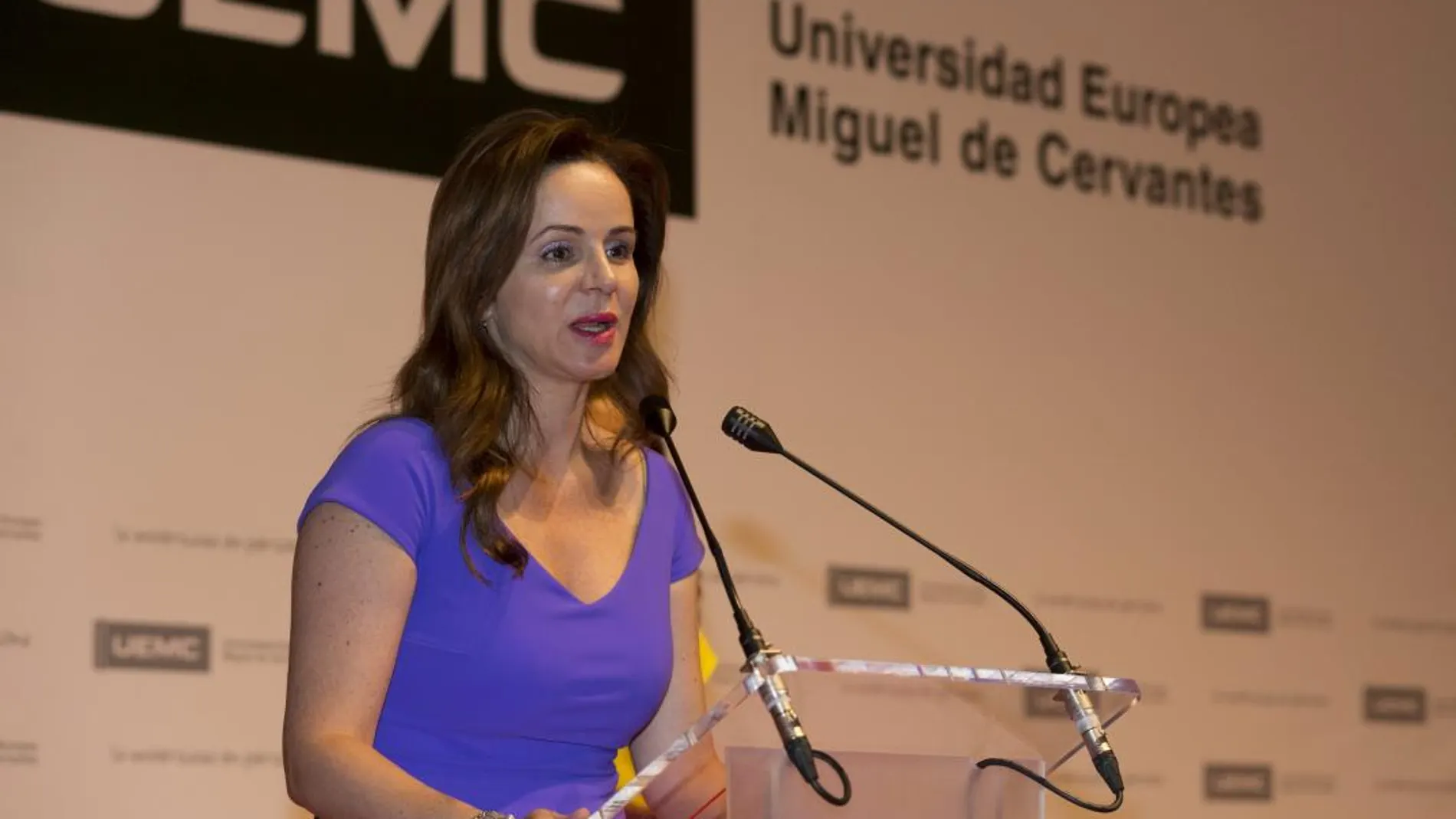La presidenta de las Cortes, Silvia Clemente, en un acto de la UEMC