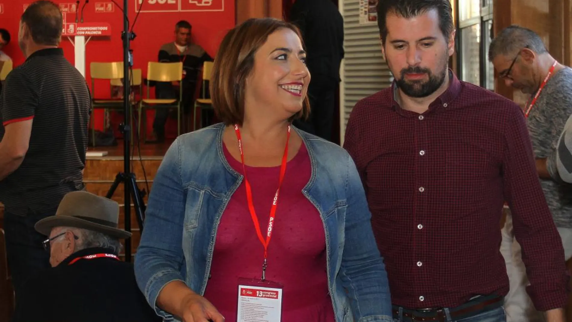 Tudanca y Andrés conversan en el XIII Congreso del PSOE de Palencia