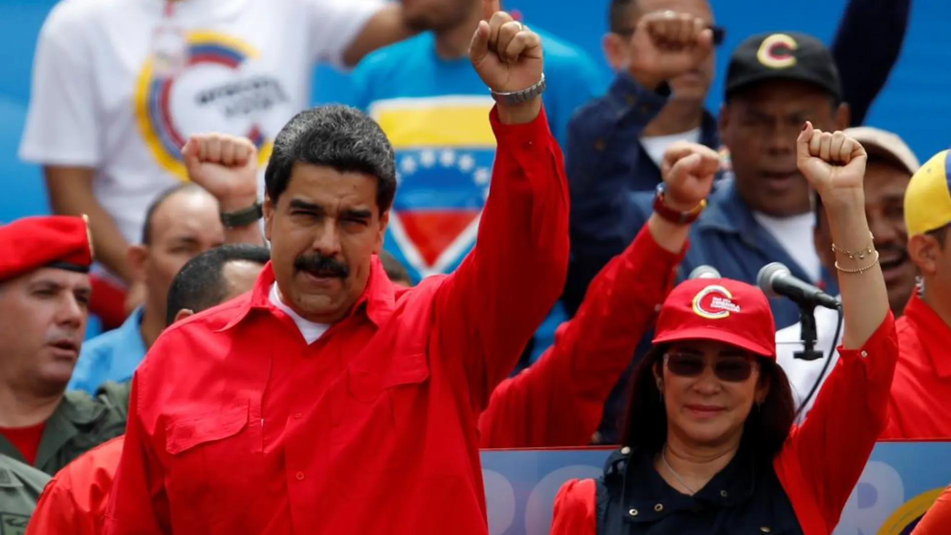 Nicolás Maduro durante un discurso ayer en Caracas