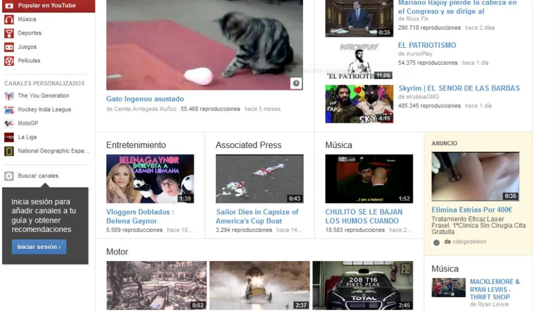 Youtube ofrece canales de pago