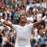 Rafa Nadal celebra una victoria el año pasado en Wimbledon
