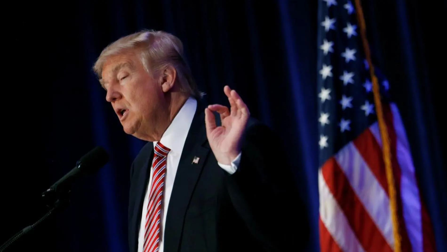 Donald Trump durante un mitin en Orlando