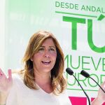 La presidenta de la Junta, Susana Díaz, durante la campaña de la elecciones europeas