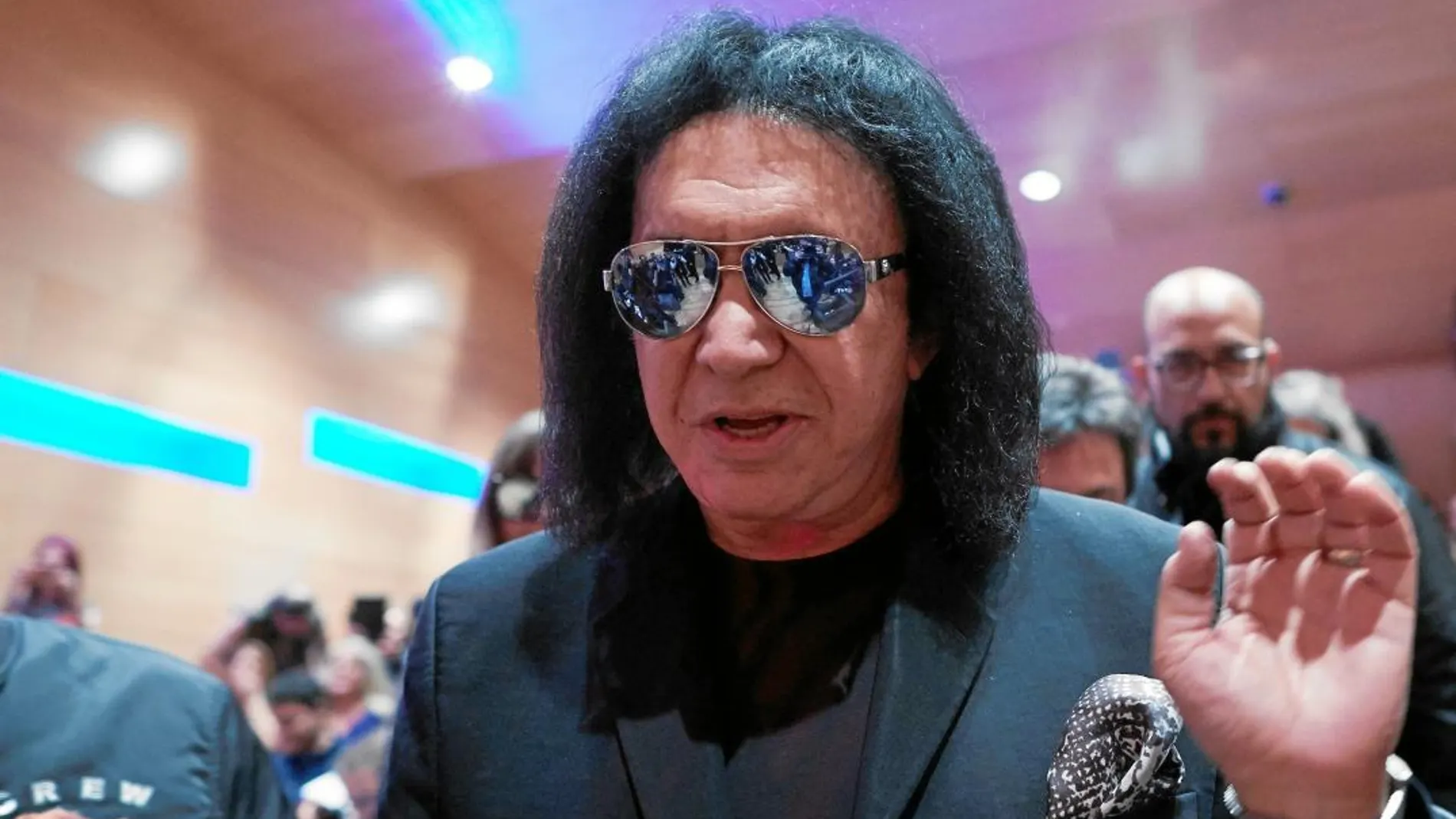 Gene Simmons ayer en la presentación del Rock Fest en la que demostró su carisma y magnetismo a pesar de ser todo un veterano del heavy metal