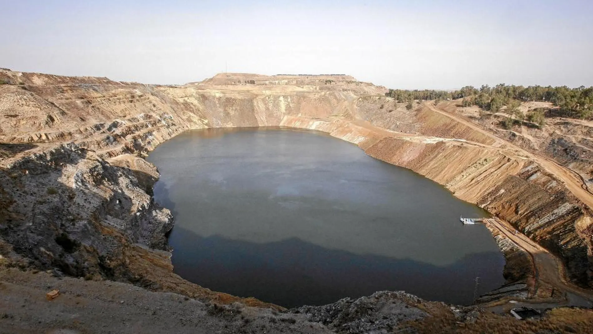 Vista de la mina de Aznalcóllar, envuelta en una causa judicial por su adjudicación.