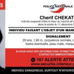 La Policía difunde la identidad y la foto del autor del tiroteo en Estrasburgo / Foto. Twitter @PoliceNationale