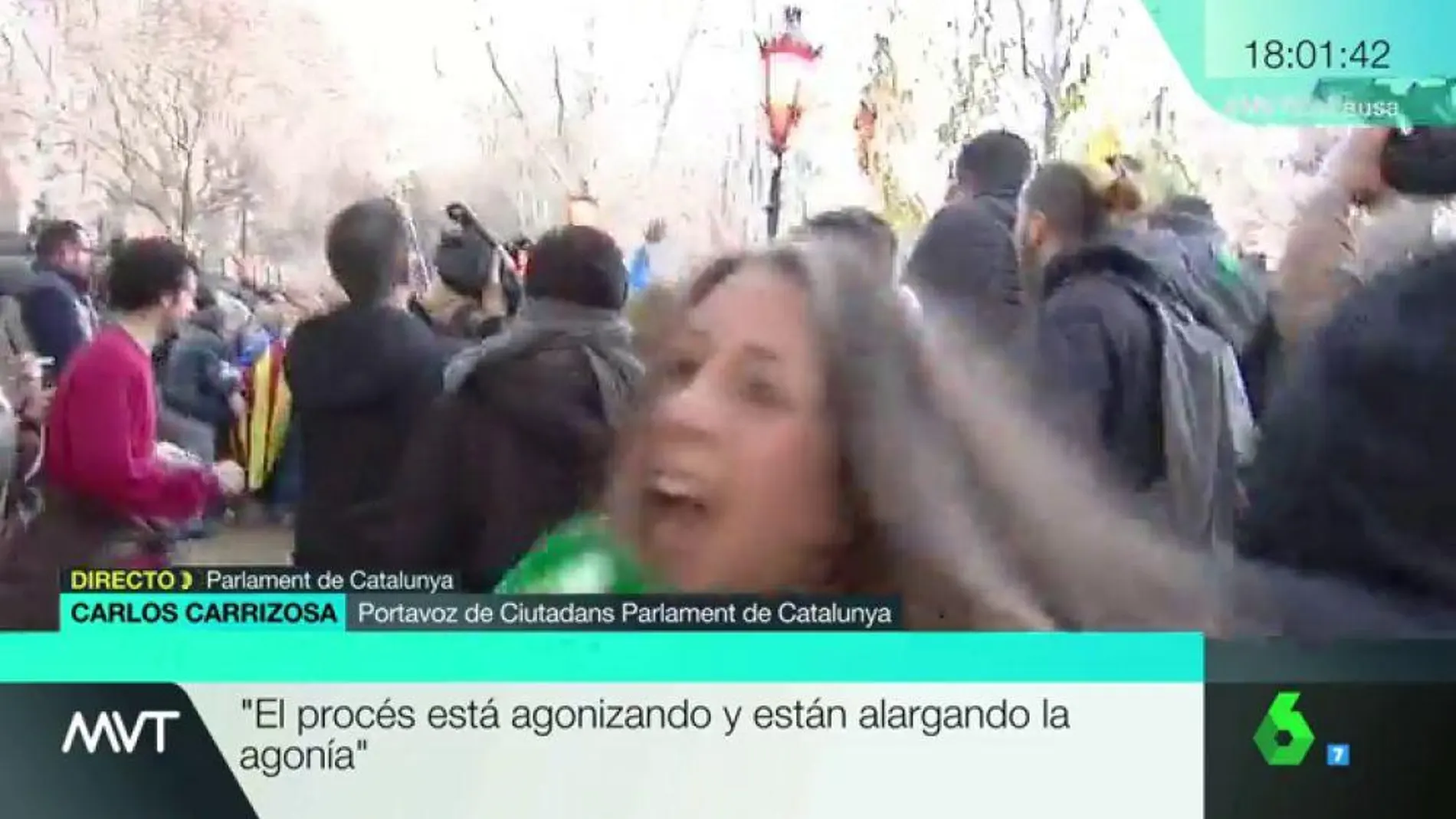 Agredida una reportera de laSexta en una manifestación independentista