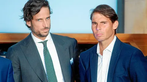 Feliciano López, director del Mutua Madrid Open; y Rafa Nadal, el tenista que más veces lo ha ganado