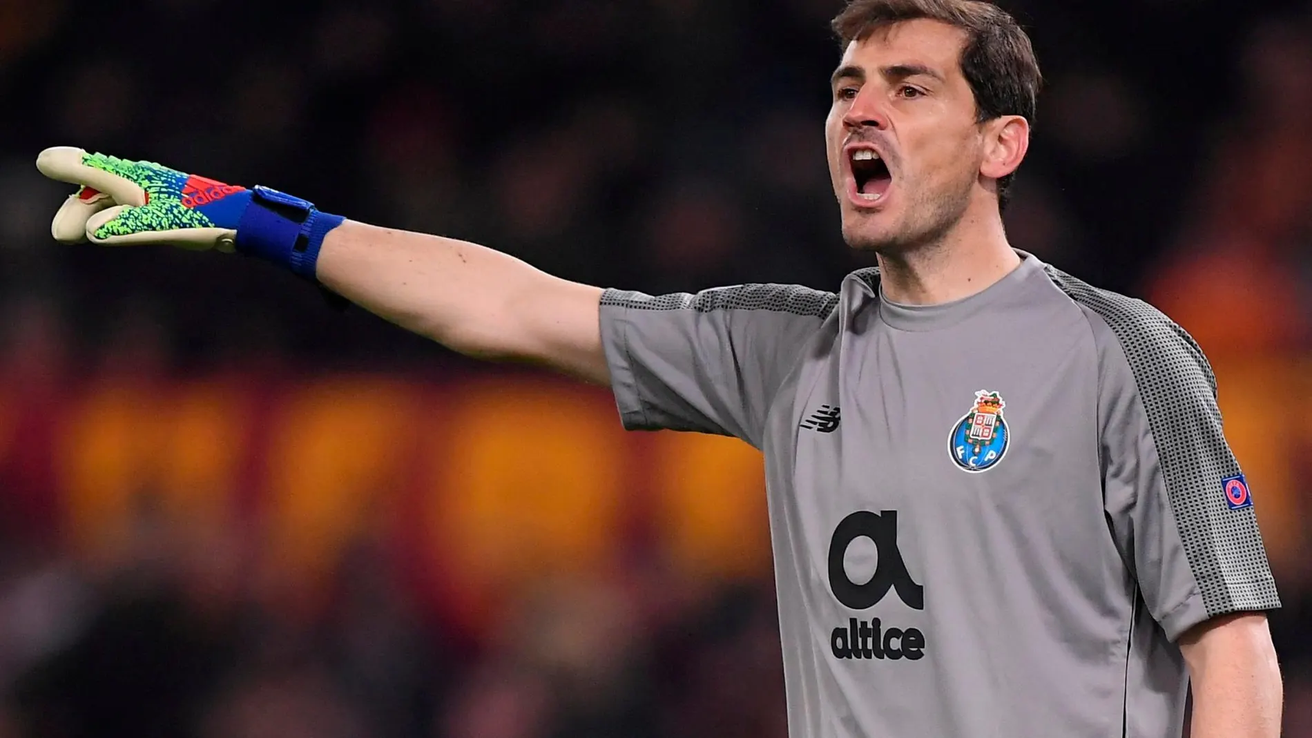 Iker Casillas, en un partido contra la Roma en la Champions League