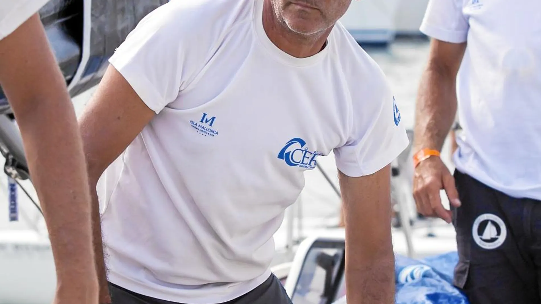 Javier Banderas, ayer en Palma a bordo de la regata con la que compite