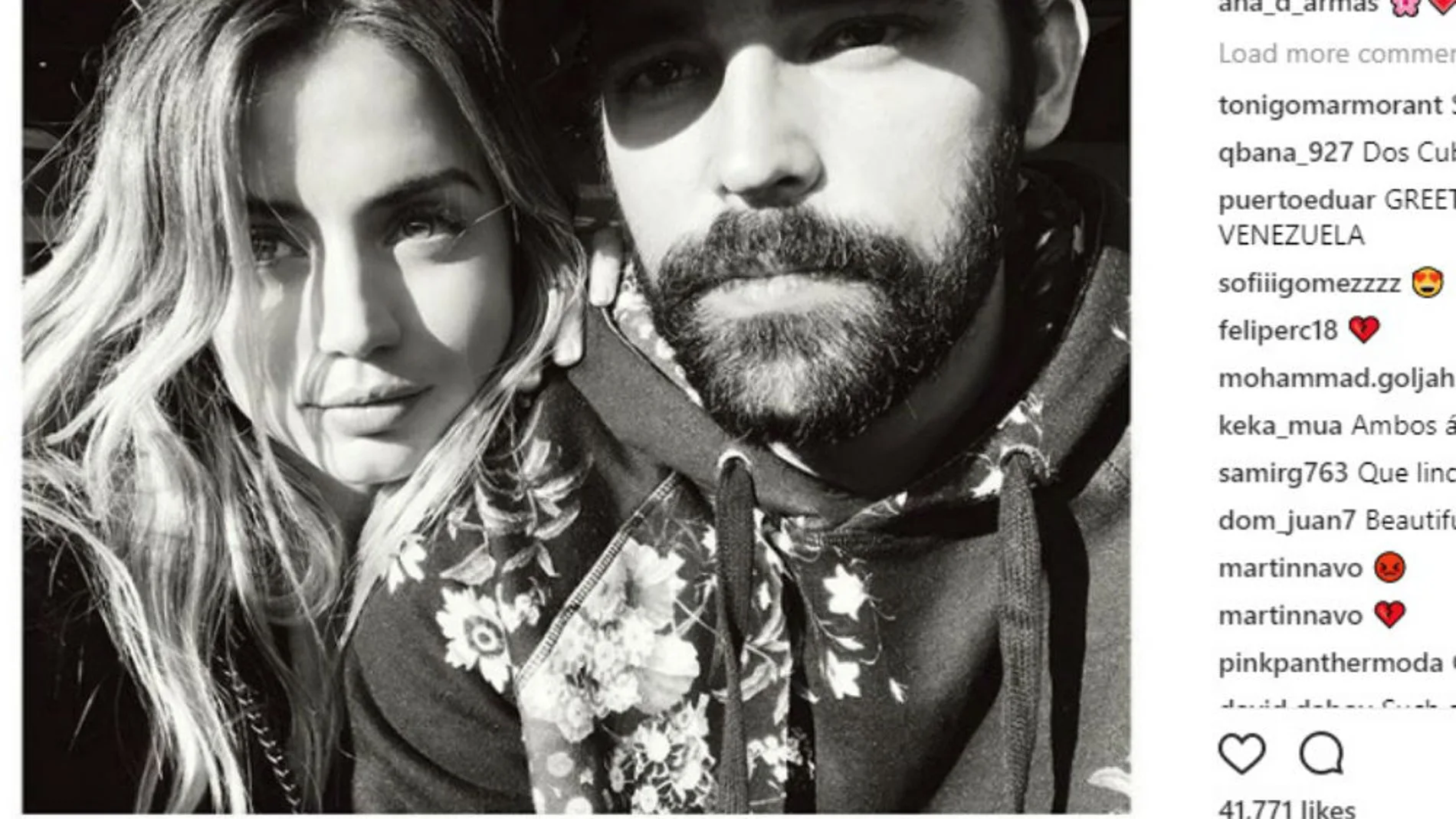 Ana de Armas junto al artista cubano Alejandro Pineiro Bello (c) Instagram