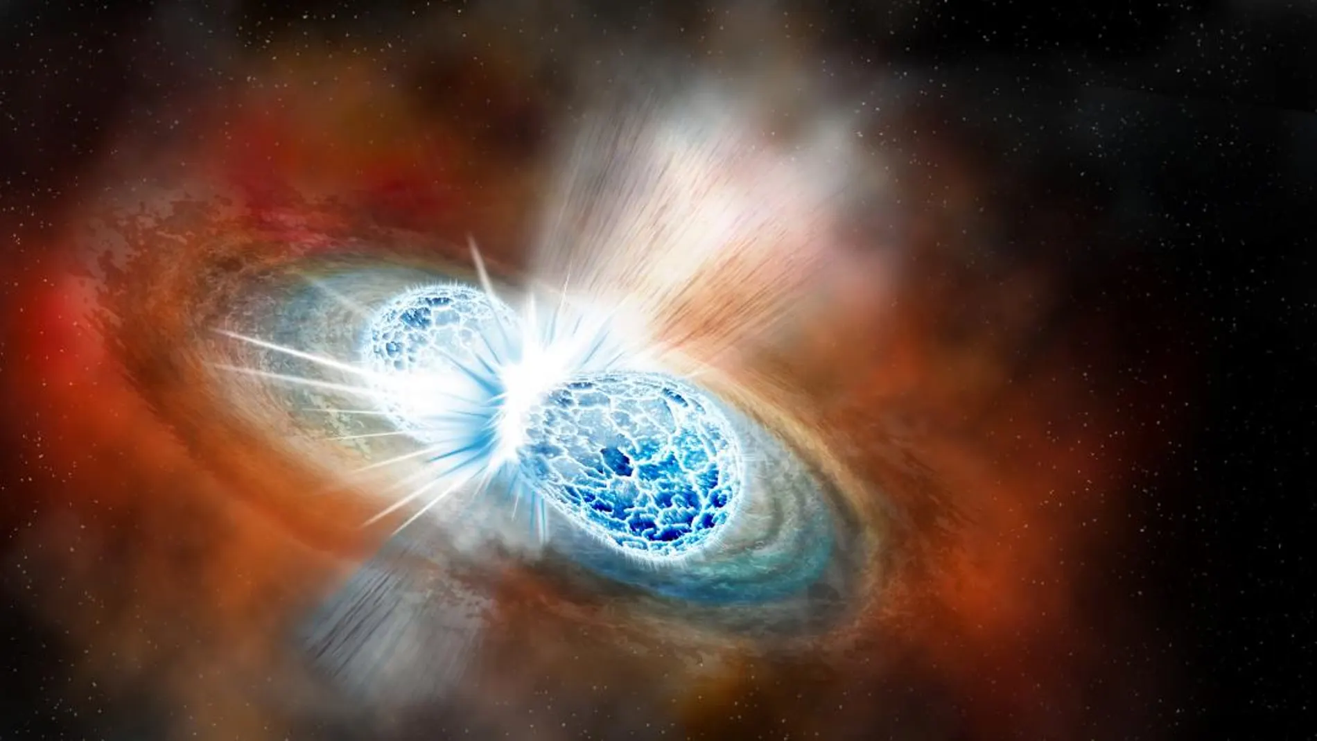 Fusión de dos estrellas de neutrones