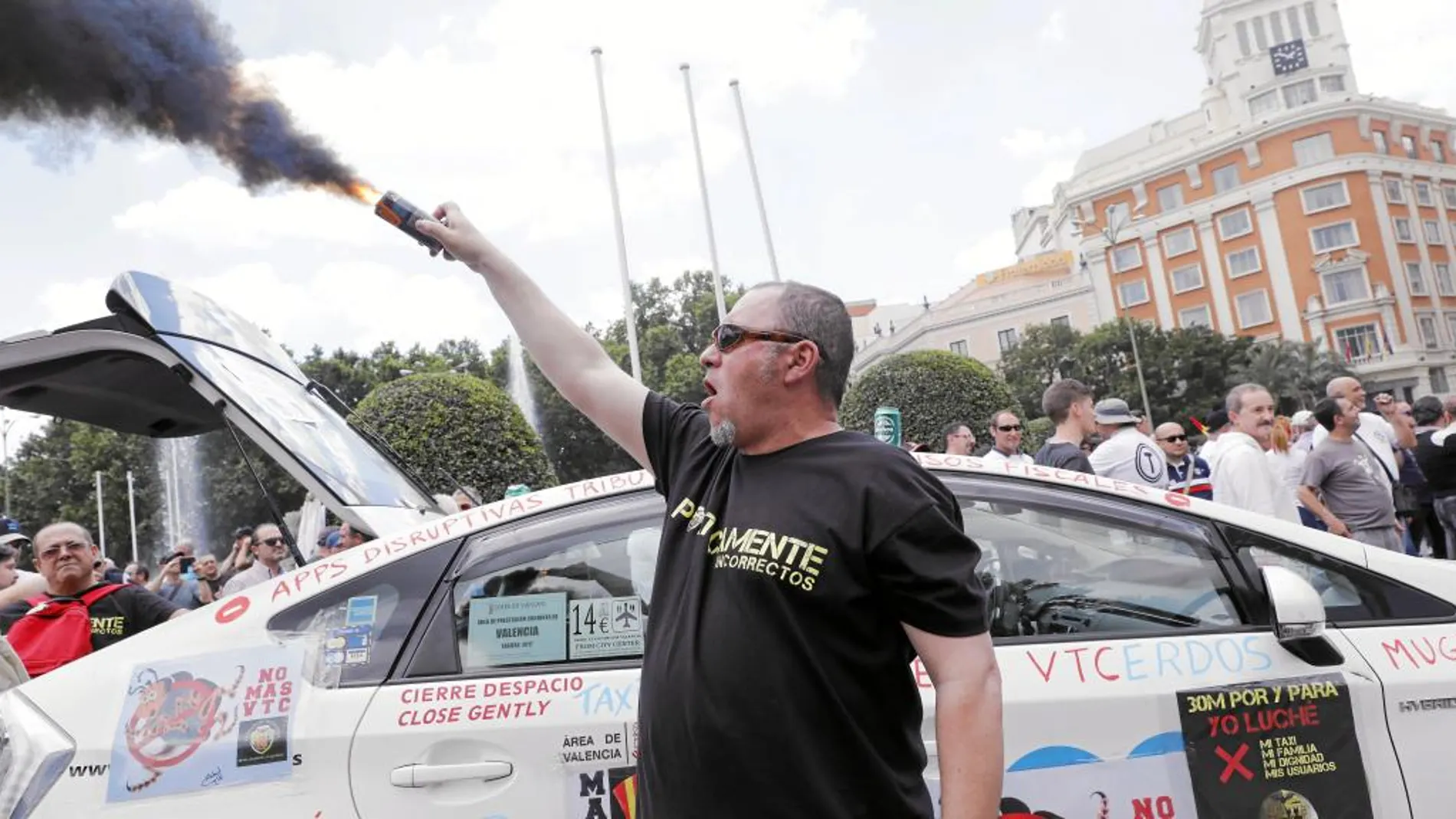 Los taxistas ya han realizado varias protestas contra los VTC