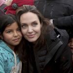 La actriz Angelina Jolie durante su visita al campo de refugiados de Zaatari, el mayor de Jordania