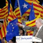 El ex presidente de la Generalitat en un mitin de campaña de CiU