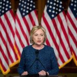 La candidata presidencial del Partido Demócrata, Hillary Clinton