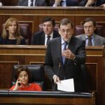 El presidente del Gobierno, Mariano Rajoy, responde a Pablo Iglesias