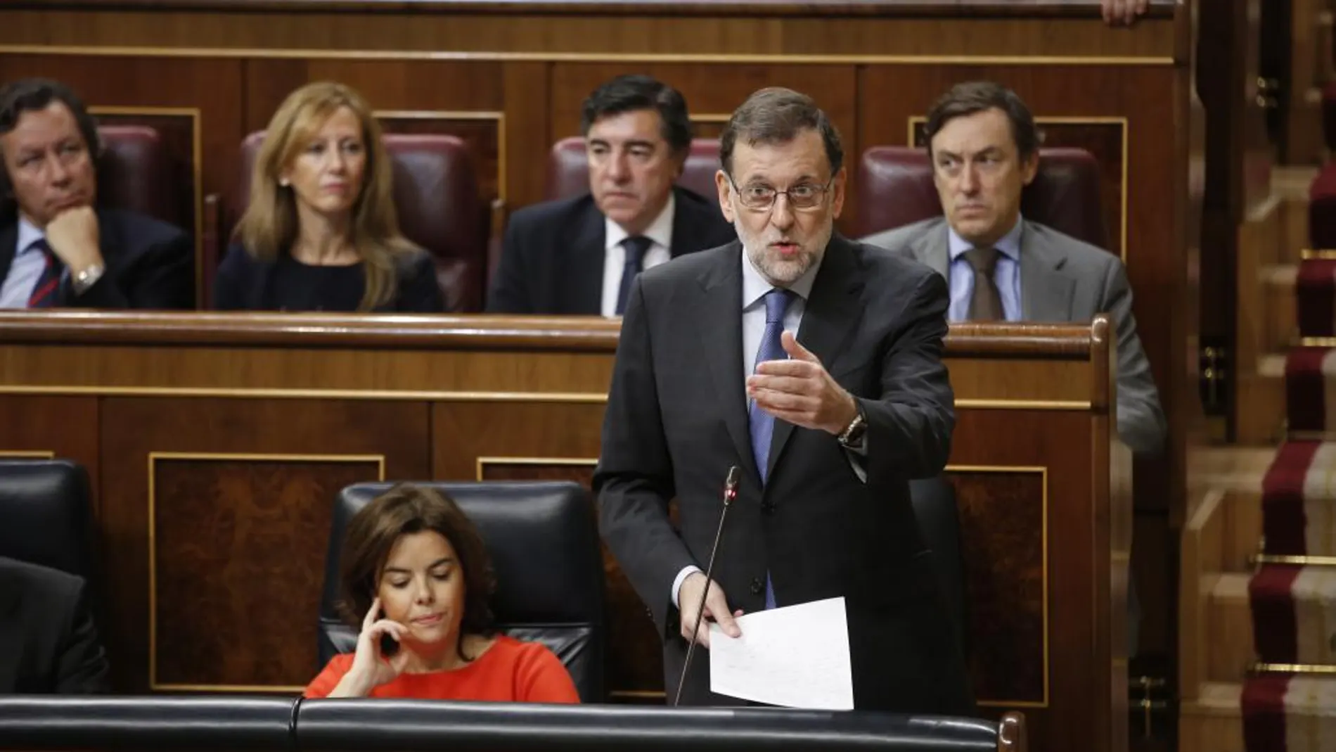 El presidente del Gobierno, Mariano Rajoy, responde a Pablo Iglesias