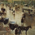 “Un día de lluvia en Madrid”, de Enrique Martínez Cubells. Año 1902