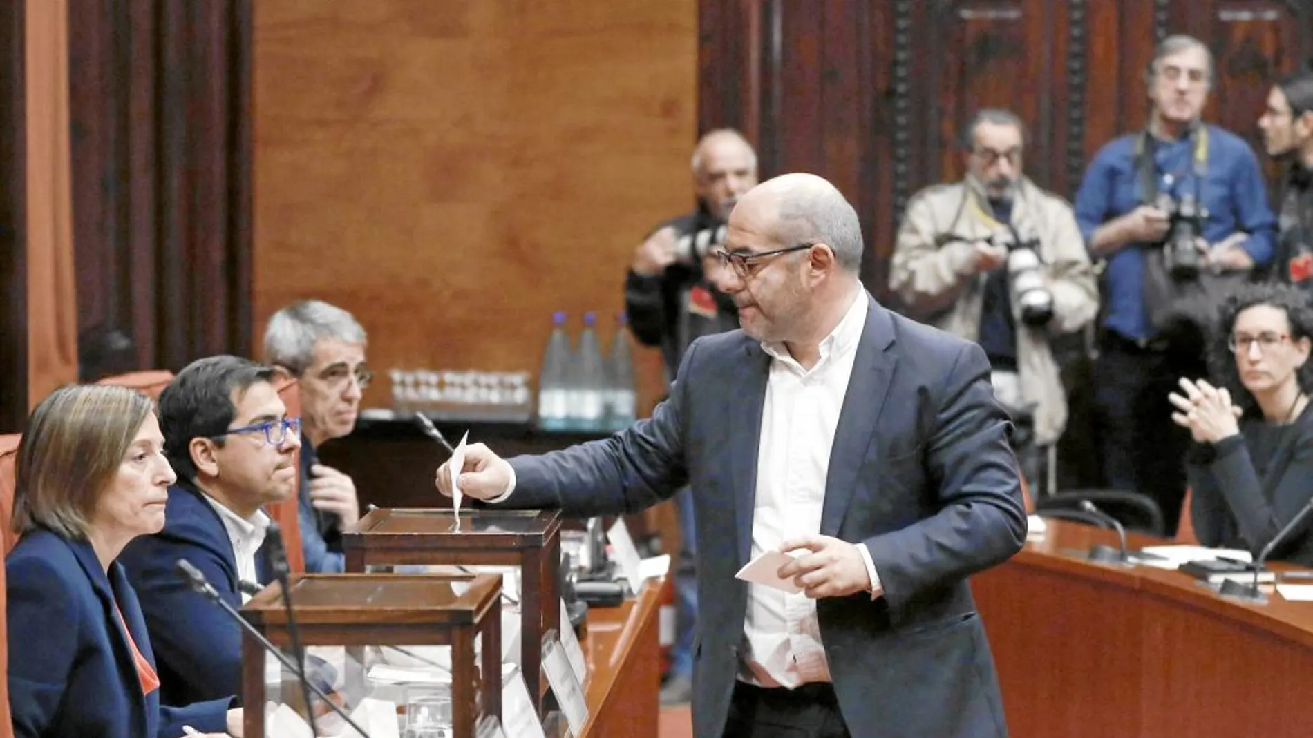 La presidenta del Parlament, Carme Forcadell, ayer en la Diputación Permanente