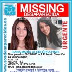 Cartel de SOS Desaparecidos sobre Diana difundido en Estados Unidos