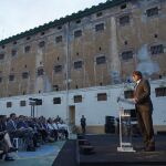 Puigdemont durante la inauguración de la exposición "La Modelo nos habla"en la antigua prisión de La Modelo