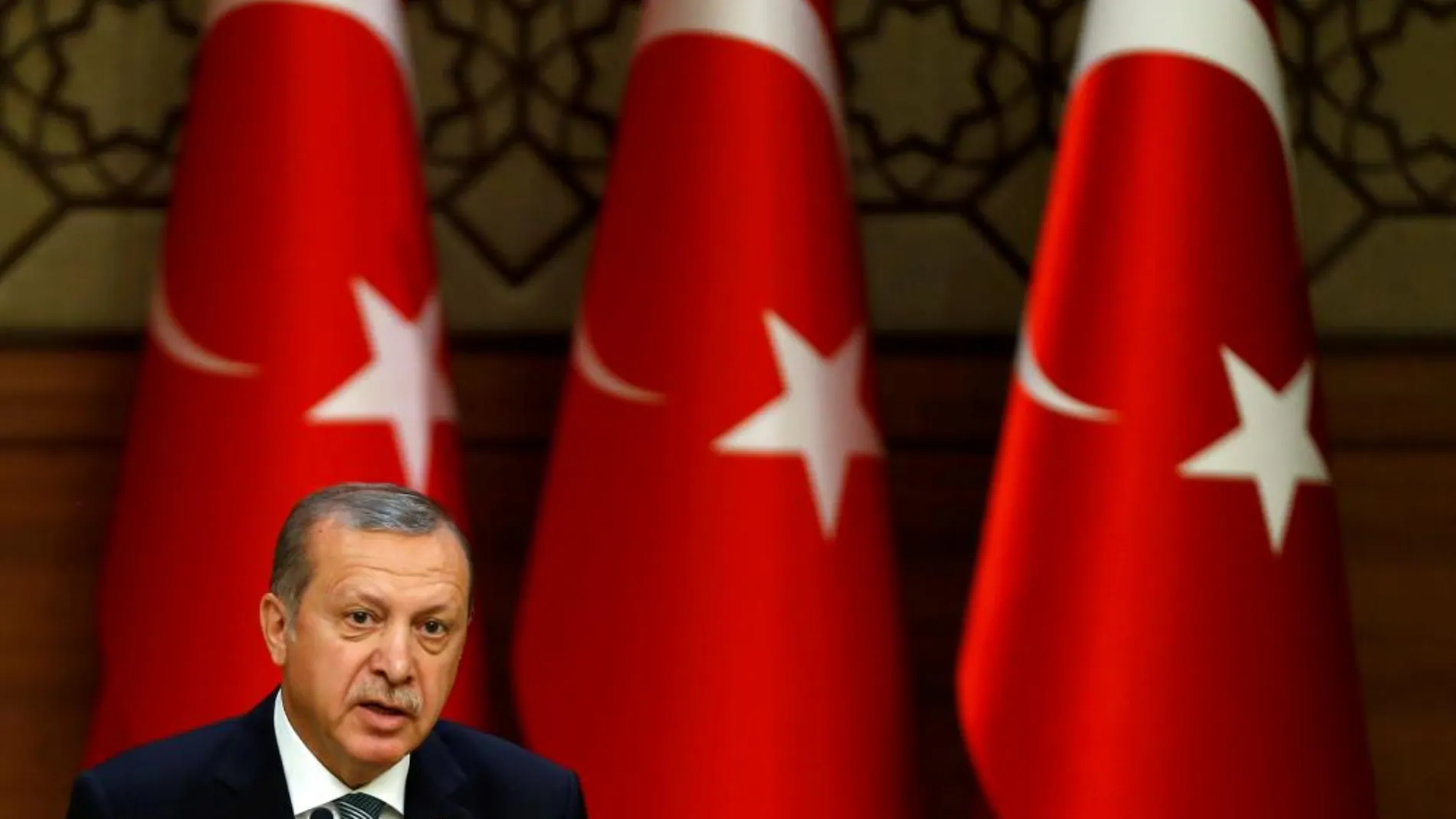 El presidente de Turquía, Recep Tayyip Erdogan, en el palacio presidencial de Ankara