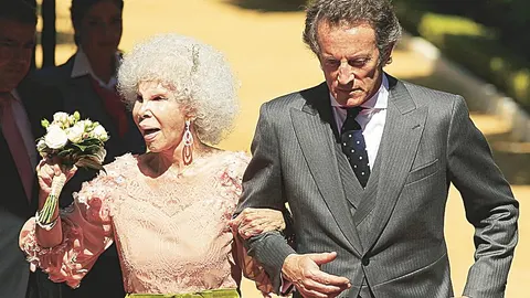 El día de la boda de Cayetana de Alba con Alfonso Díez