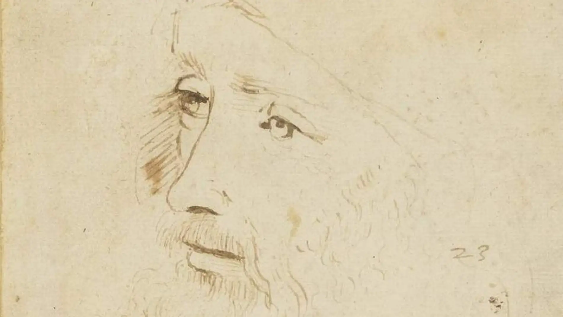 El boceto con el retrato de Leonardo en los últimos años de su vida