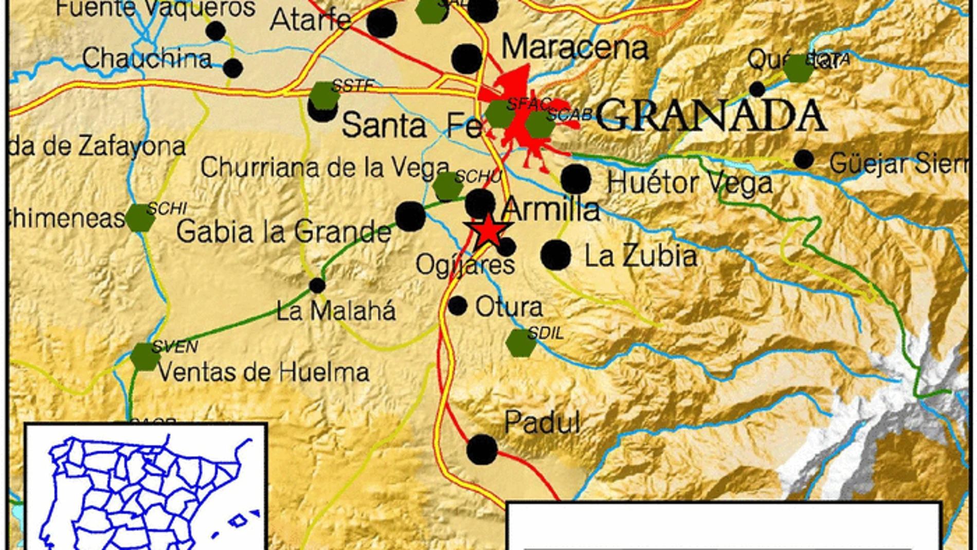 Un terremoto de magnitud 2,4 al noroeste de Ogíjares se percibe en Granada y su cinturón