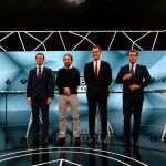 Los representantes políticos de PP, Podemos, PSOE y Ciudadanos antes del debate de Atresmedia