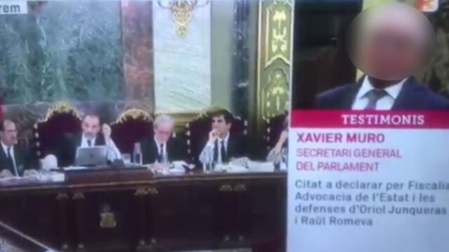 TV3 mostró la cara de Xavier Muro, que pidió ser protegido durante su declaración en el Supremo