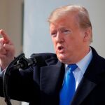 Donald Trump durante su declaración en la Casa Blanca/Foto. Reuters