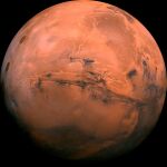 Fotografía del Servicio Geológico de Estados Unidos que muestra el planeta Marte