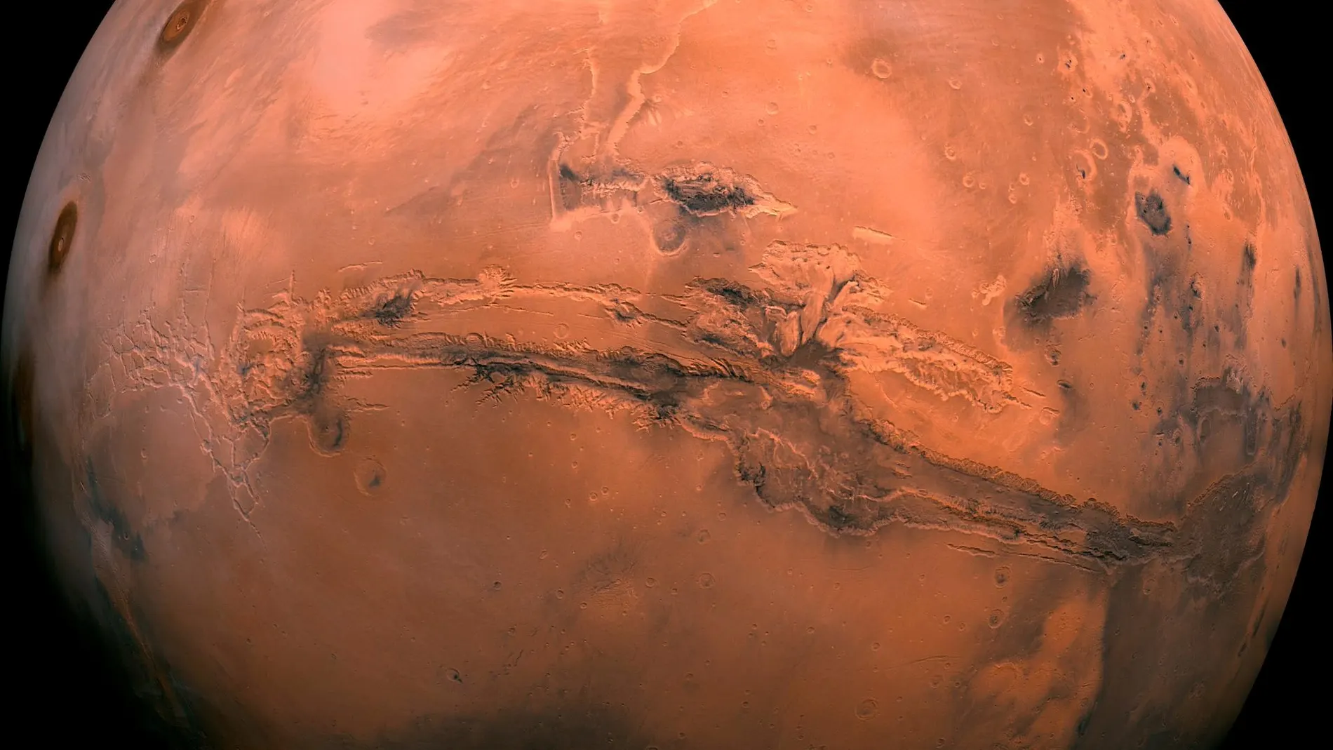Fotografía del Servicio Geológico de Estados Unidos que muestra el planeta Marte
