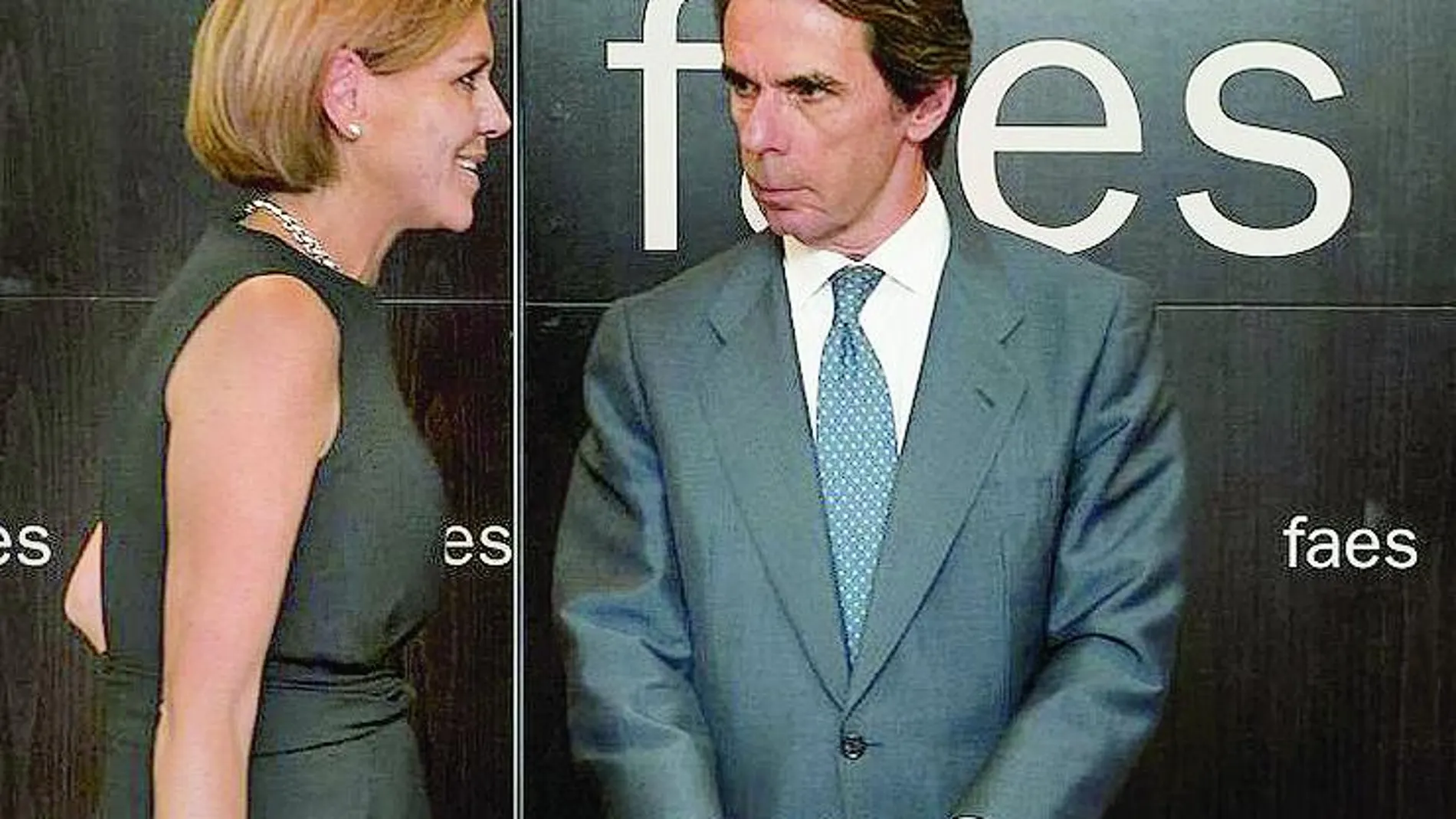 El presidente de FAES, José María Aznar, y Dolores de Cospedal, ayer.