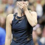 Sharapova, nada más ganar a Simona Halep en su vuelta al US Open
