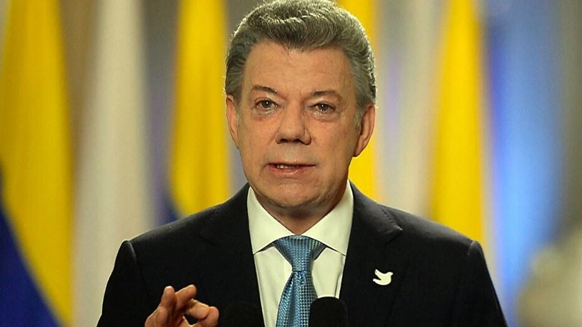 Juan Manuel Santos, durante una alocución en Bogotá