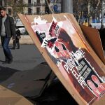 Cartel electoral de Carles Puigdemont en las elecciones del 21-D en una calle de Barcelona