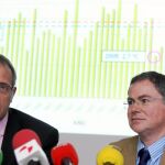 El subdelegado del Gobierno, José Antonio Martínez Bermejo, y el delegado territorial de la Agencia Estatal de Meteorología, José Pablo Ortiz de Galisteo