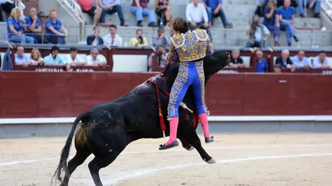 Imagen de Javier Cortés siendo prendido en Las Ventas / Cristina Bejarano