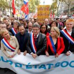 Manifestación contra la reforma laboral de Macron encabezada por Jean-Luc Melenchon