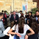 El alcalde de León, Antonio Silván, recibe a los estudiantes y profesores / César/Ayuntamiento de León