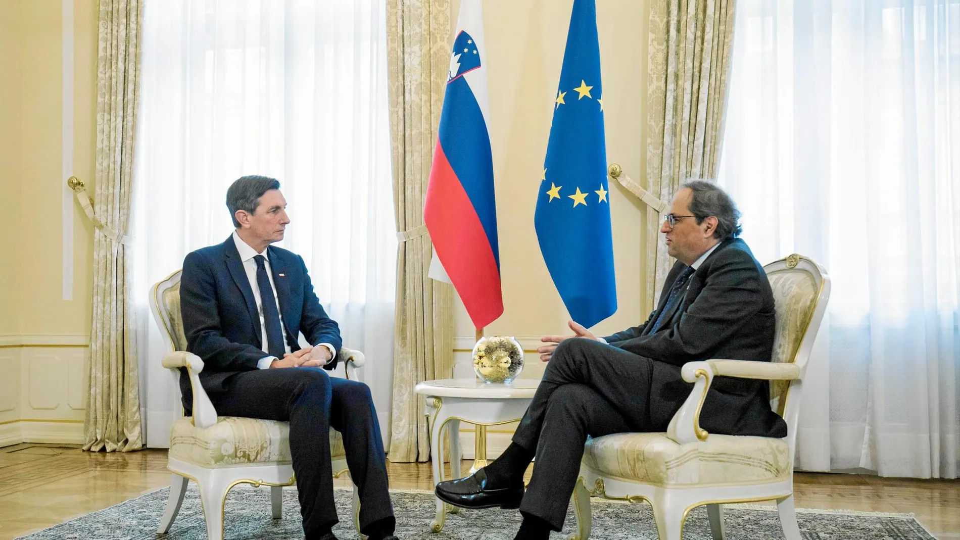 Reunión que Quim Torra mantuvo con el presidente de la República de Eslovenia, Borut Pahor, el 6 de diciembre