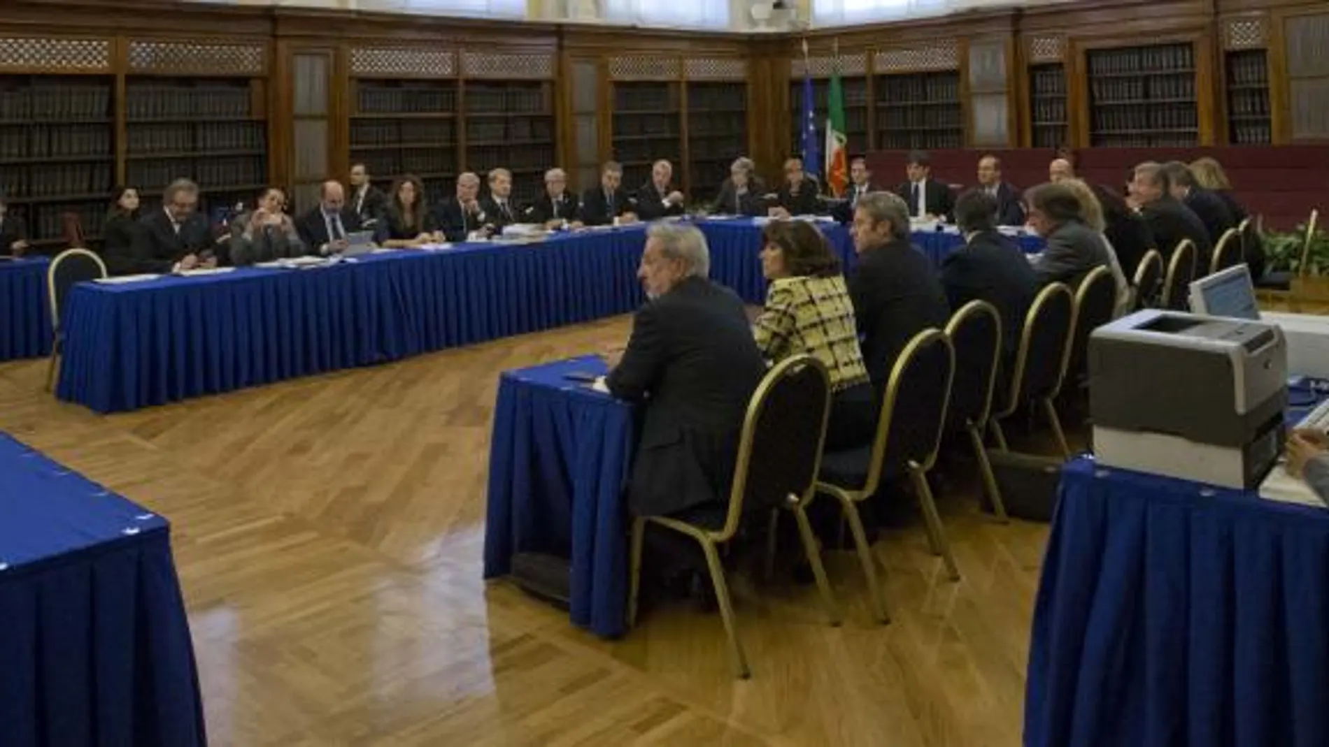El Senado italiano, durante el debate sobre la explusión de Berlusconi, hoy en Roma.