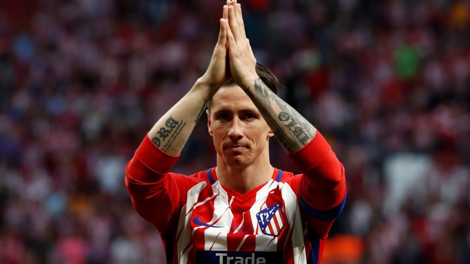 Fernando Torres durante el homenaje de su despedida / Reuters