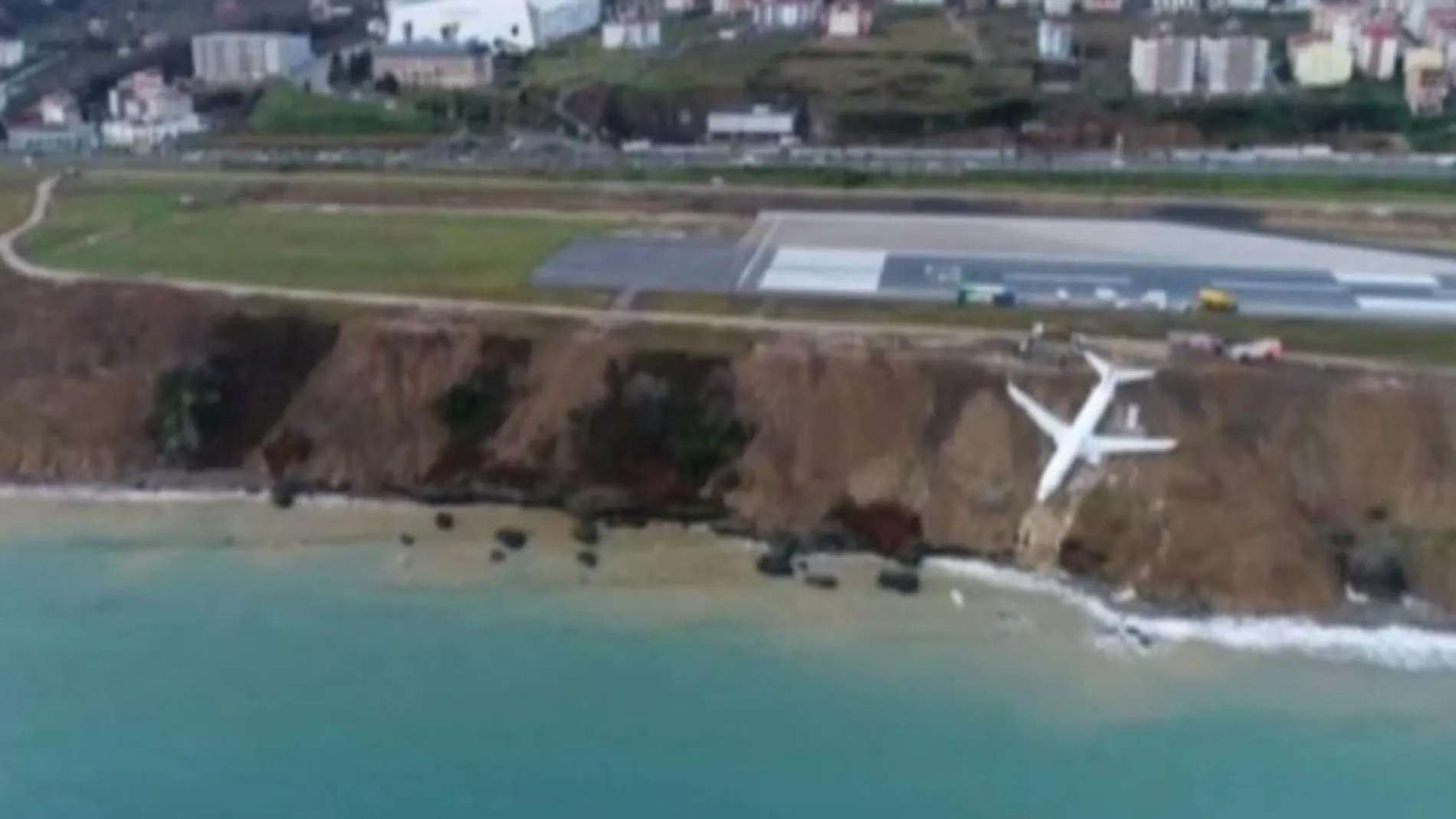 Imagen del avión tras el incidente