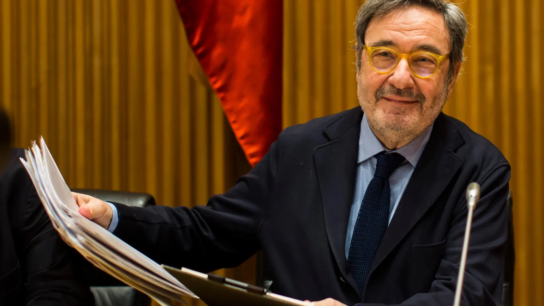 Narcís Serra durante la comisión sobre Caixa Catalunya en el Congreso/Alberto R. Roldan